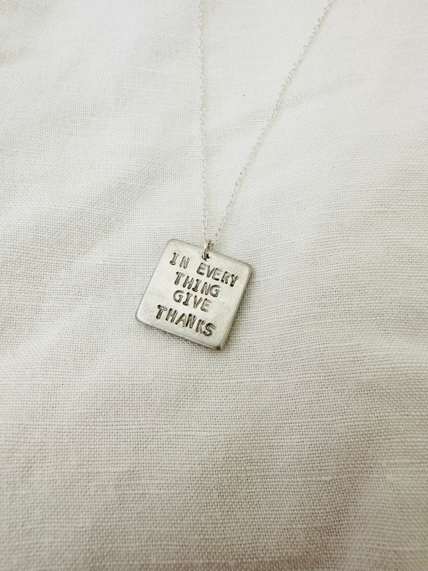 Pewter double sided scripture necklace